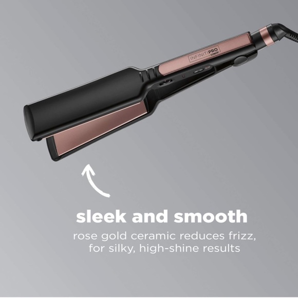 NEW Conair InfinitiPro Rose Gold Ceramic Flat Iron, Black 1.75 “ - Picture 2 of 7